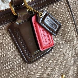 Canvas and Patent Leather Coach Tote